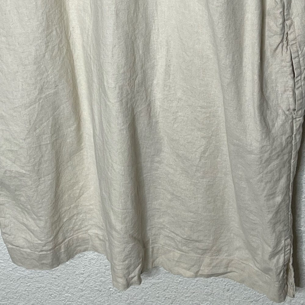 Old Navy Linen Blend Cream Colored Dress Sz Large - Picture 7 of 9